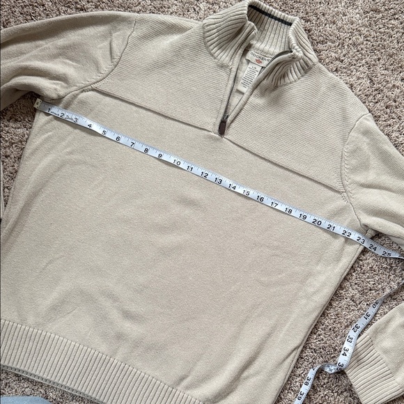 Dockers Men's Cream Quarter Zip Sweater 100% Cotton - Picture 6 of 7